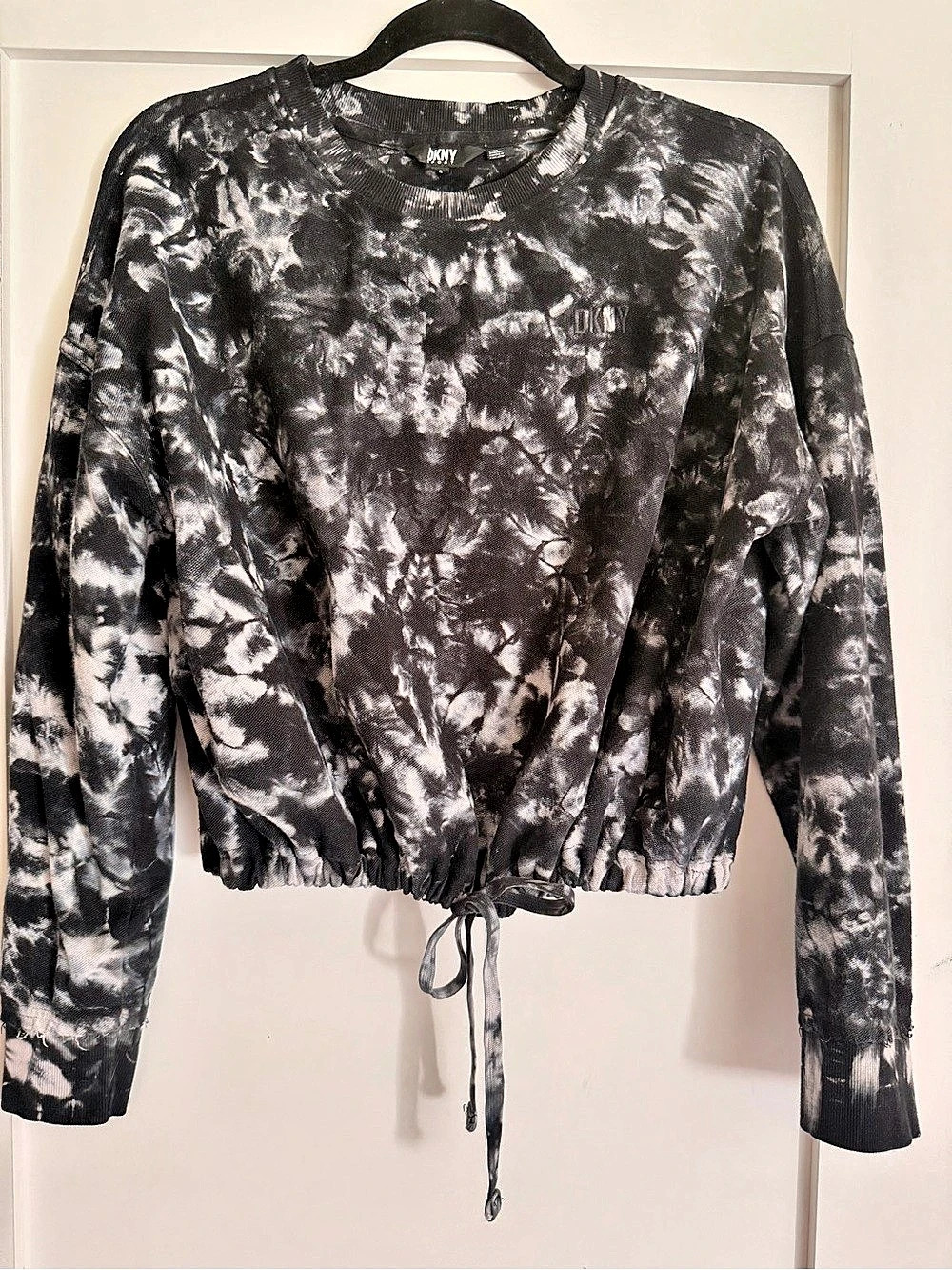 DKNY Tie-Dye Cropped Cinch Sweatshirt- Like New